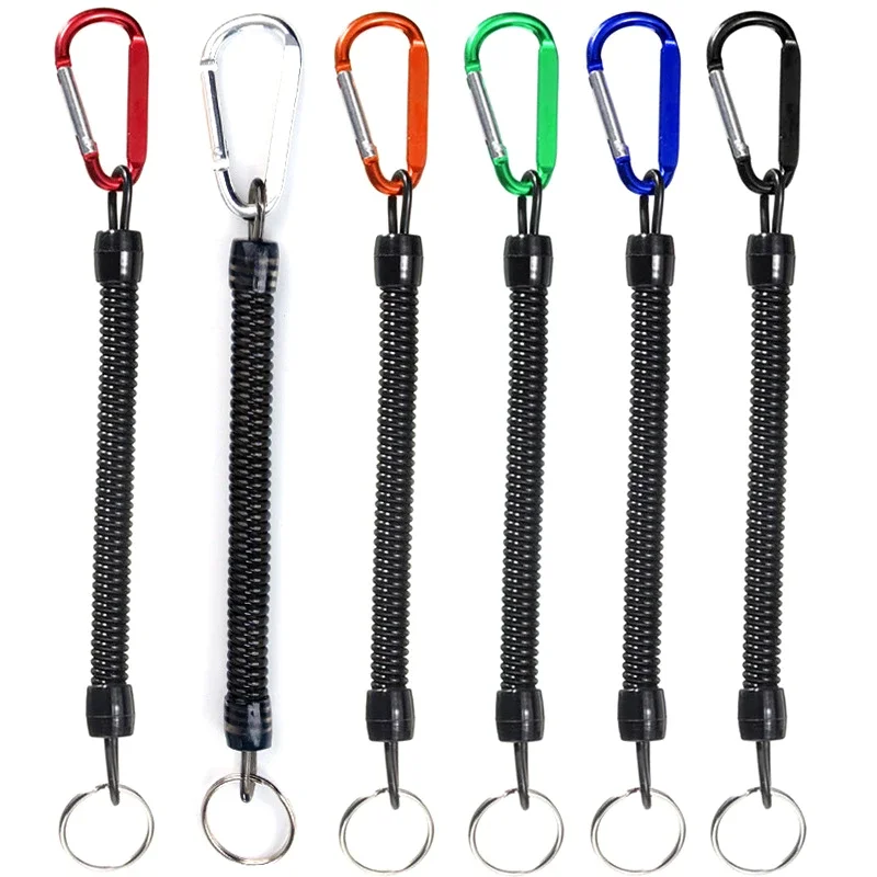 6 Colors Fishing Lanyard Multicolor Rod Guard Rope Rope Spring Safety Pliers Lip Grip Fishing Tackle Fishing Tools