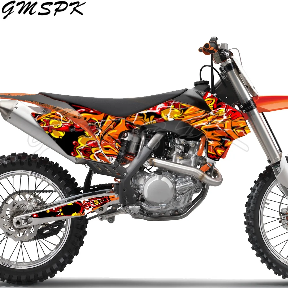 Full Graphics Decals Stickers Kits Dirt Bike Background Fit for 125 200 250 300-500 SX SXF 2013-2015 EXC EXCF XCW 2014 2015 2016
