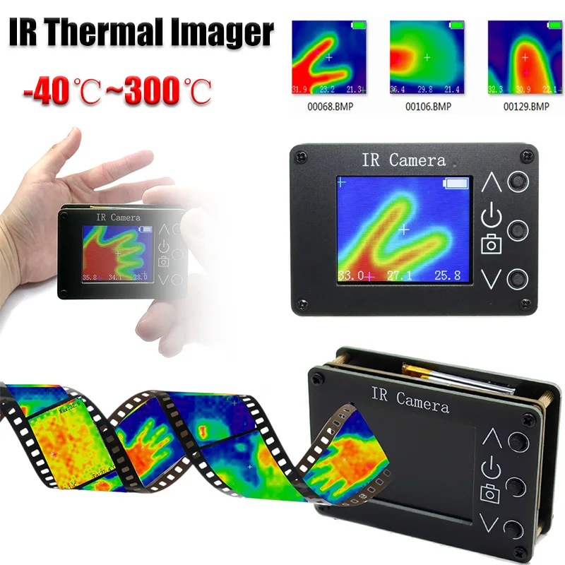 

32*24 Pixel Infrared Sensor Simple Thermal Imager 1.8inch LCD 160*128 Resolution Clear Definition Imaging Camera -40℃ to 300℃