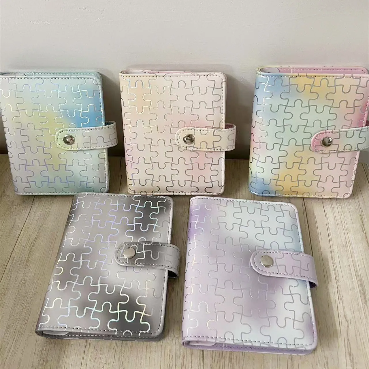 New A7 Candy Color 6 Ring Binder PU Notebook Carry-on Budget Book Leather Binder Notebook Cover Journal Kawaii Stationery