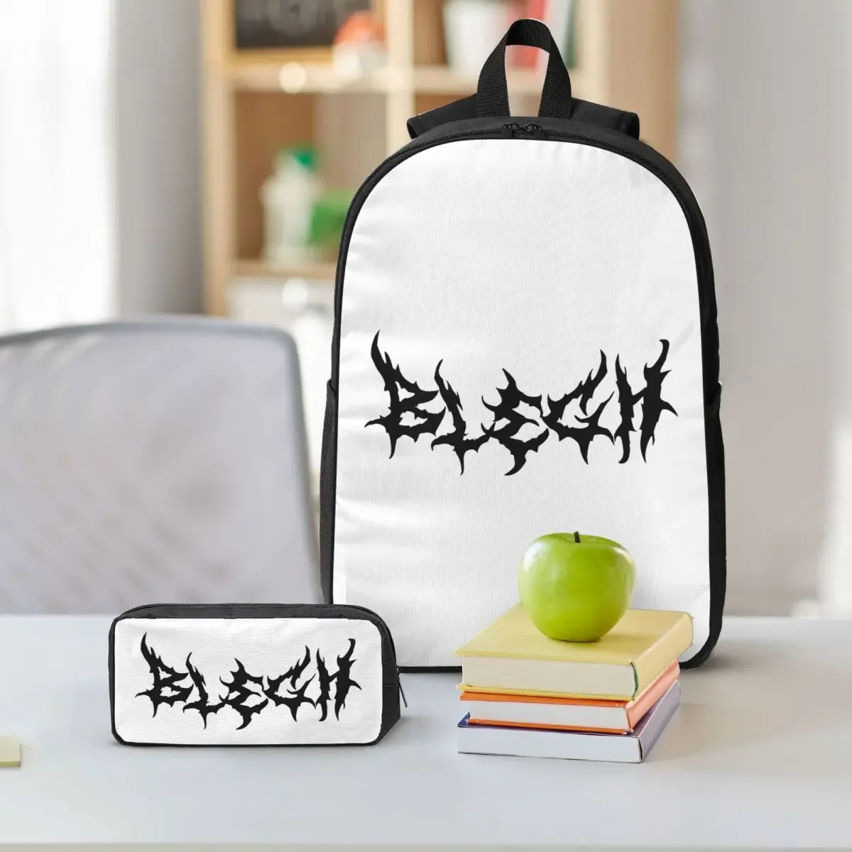 Blegh Heavy Metal Metalcore Deathcore Backpack BookBag School Bag Computer Shoulder Bags 3ps Insulated Lunch Bag Pencil Case