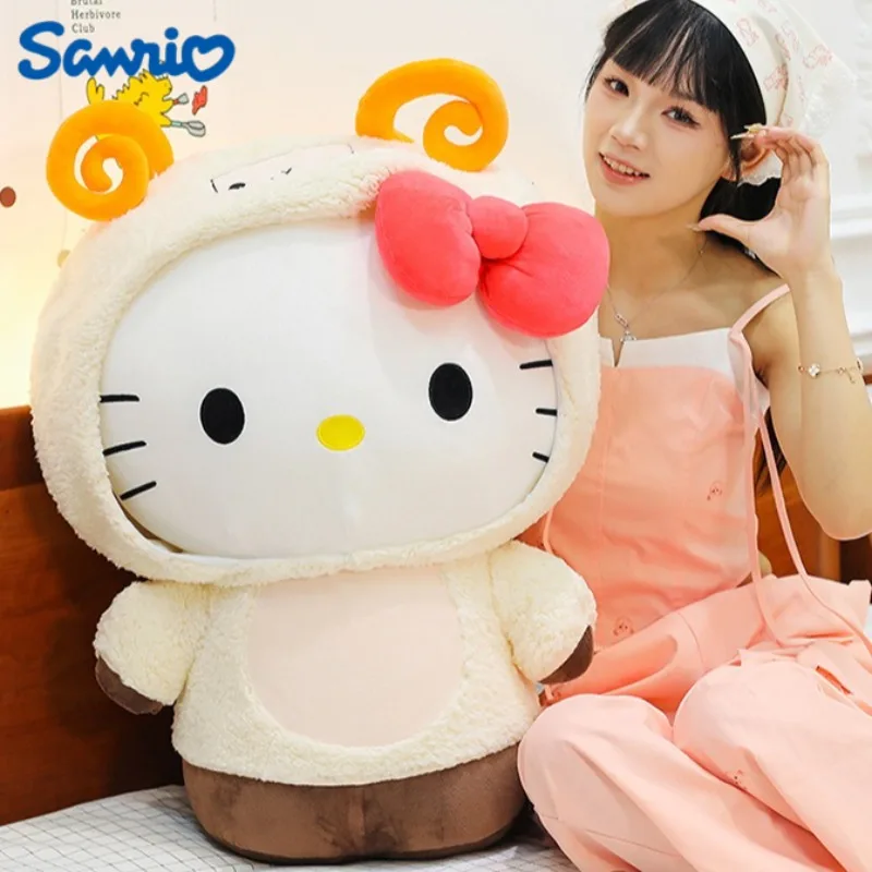 45/60/80 cm große Größe Hello Kitty Sanrio Anime Plüsch Puppe Kawaii Zimmer Plüschtiere Kissen Ornamente Kinder Weihnachtsgeschenk