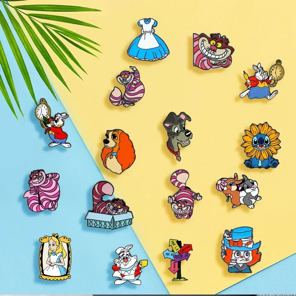 8/16 قطعة شخصية لطيف الإبداع بروش غرزة رقاقة وديل المينا دبوس شارة معدنية مجوهرات على ظهره الملابس والاكسسوارات هدية