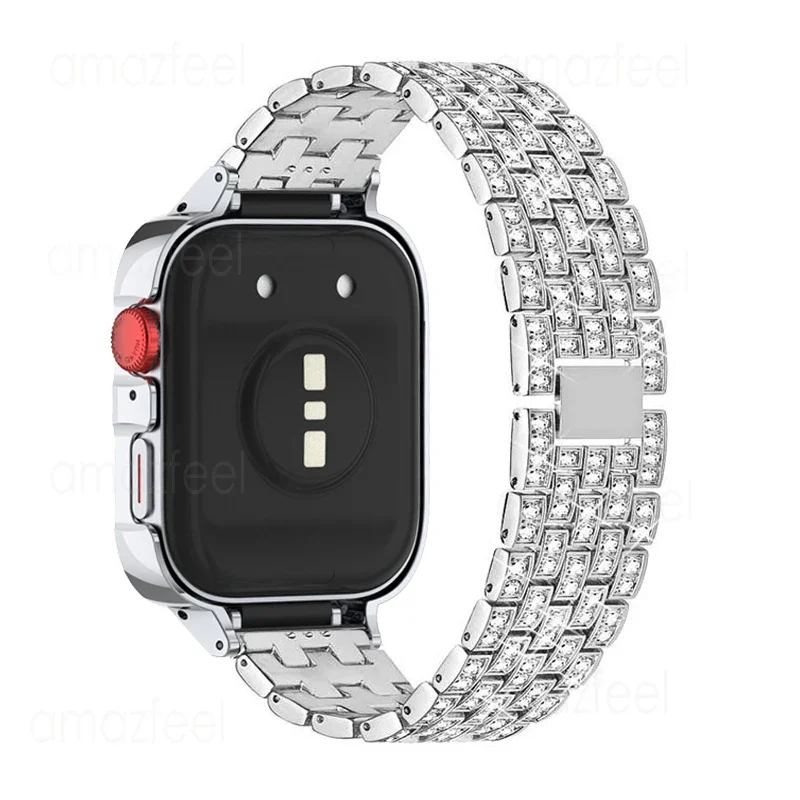 금속 스트랩 케이스 보호대, 화웨이 워치 핏 3 다이아몬드 링크 팔찌, 화웨이 워치 핏 3 워치 밴드 보호 쉘 커버