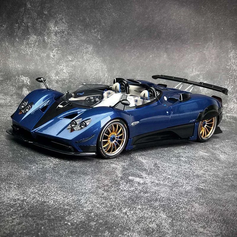 1:24 Pagani Zonda HP Barchetta 합금 럭셔리카 로고 모델, 다이캐스트 금속 레이싱 차량, 자동차 모델 시뮬레이션 사운드 라이트, 어린이 선물