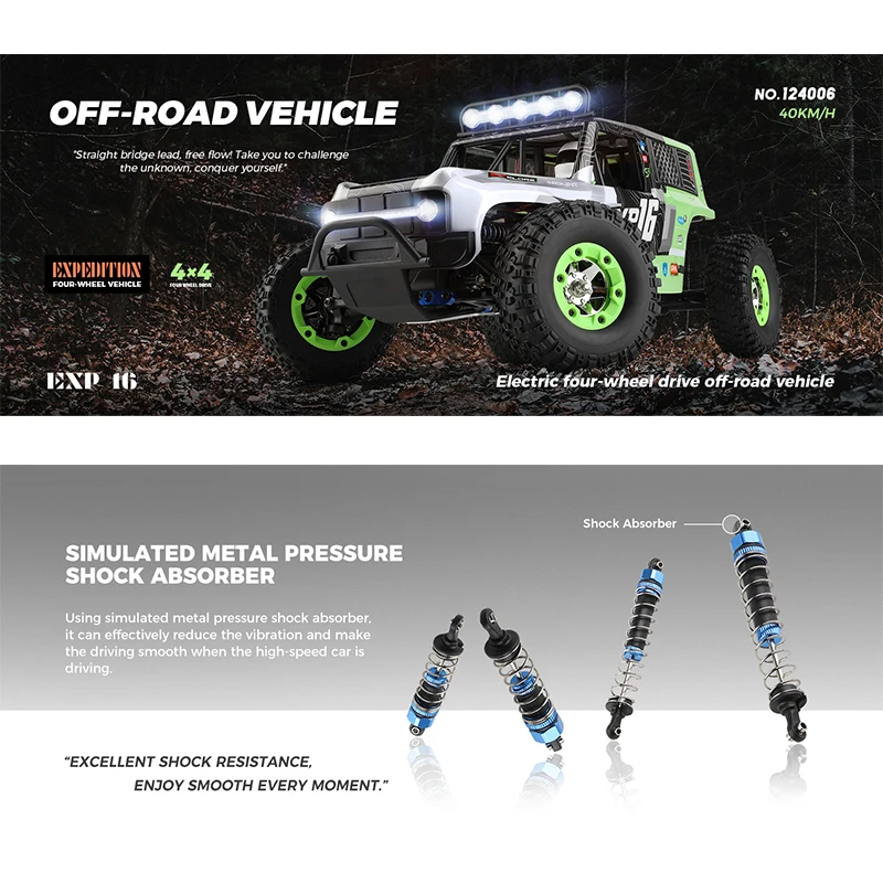 WLtoys 124006   1/12 RC автомобиль для бездорожья 4x4 грузовики со светодиодной подсветкой 2,4G высокая скорость профессиональный пульт дистанционного управления альпинистские автомобили для детей