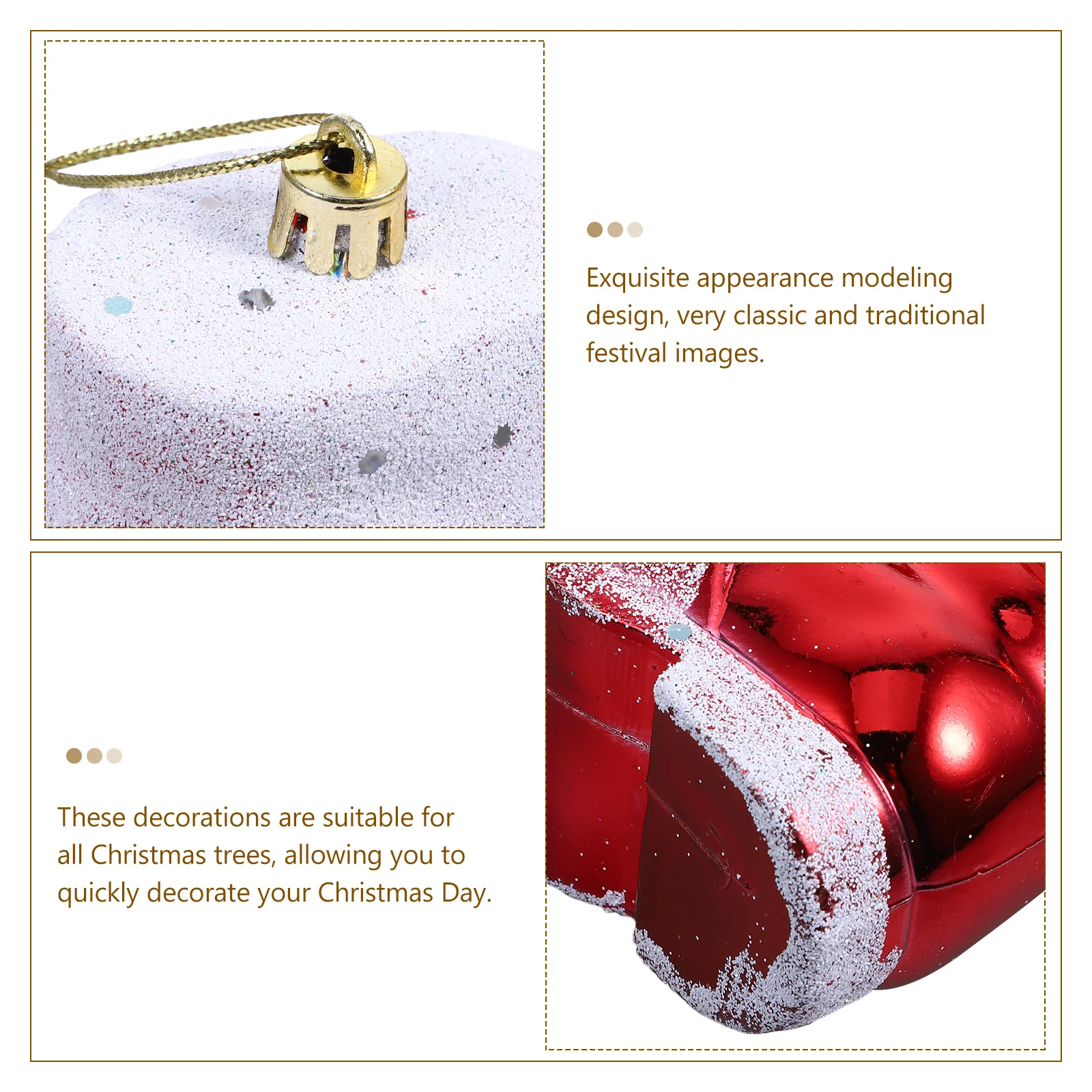 

3Pcs Christmas Hanging Ornaments Xmas Tree Plastic Decorations Holiday Party Hanging Decor Christmas Tree Pendants