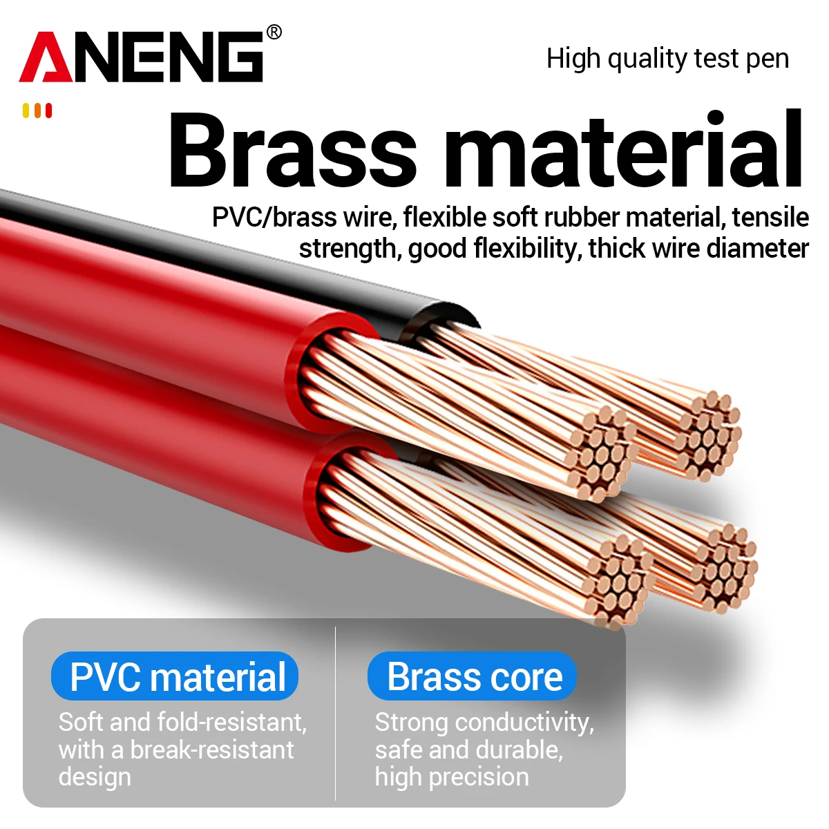 ANENG PT840 Universal Multimeter Test Leads 1000V 10A PVC Brass Probes 70cm Cable for Digital Clamp Meter Electrical Test Tool