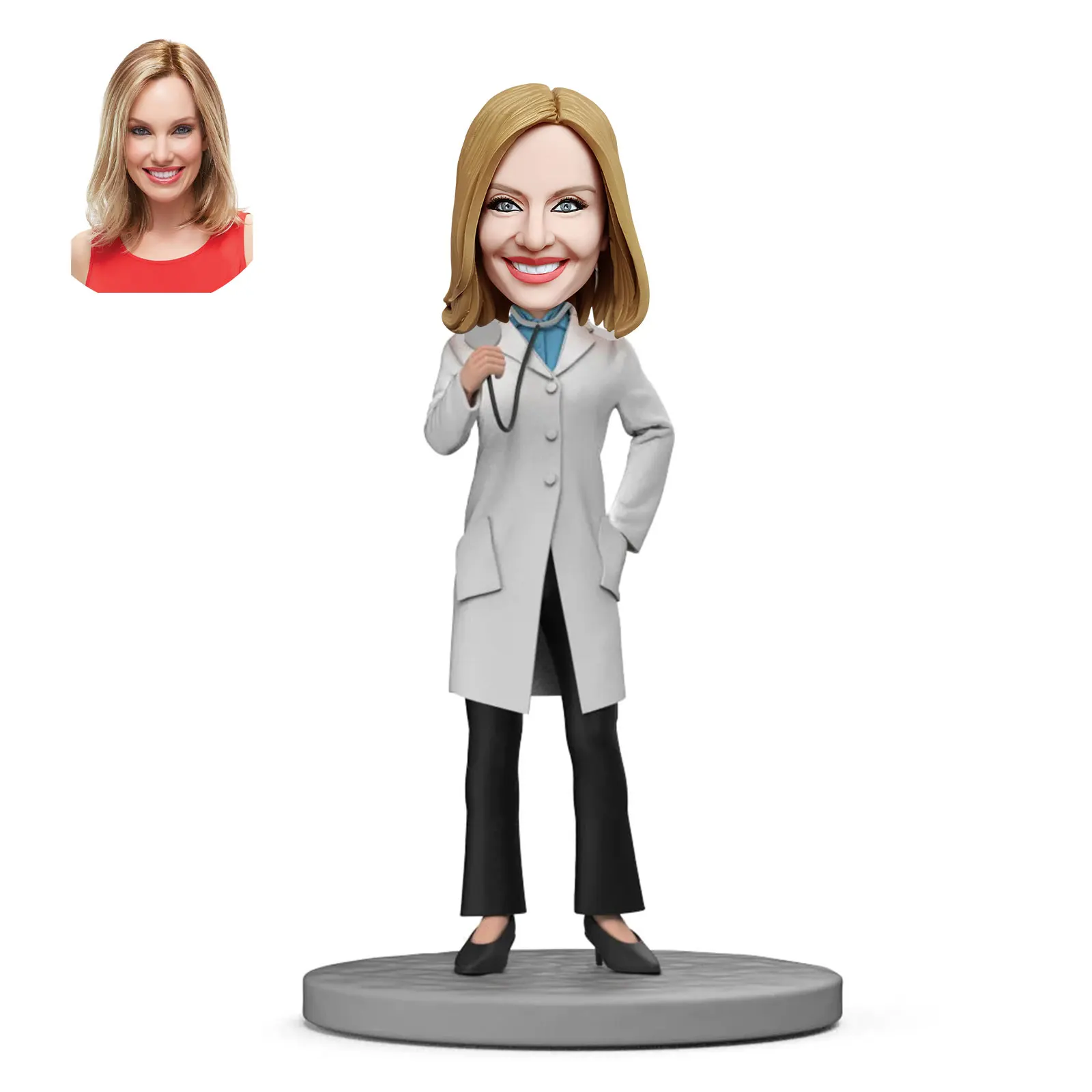 Home Decor Custom Bobblehead Figurine Personalized Doctor Gifs For Female Doctor with Pediatrician with Stethoscope in Hand