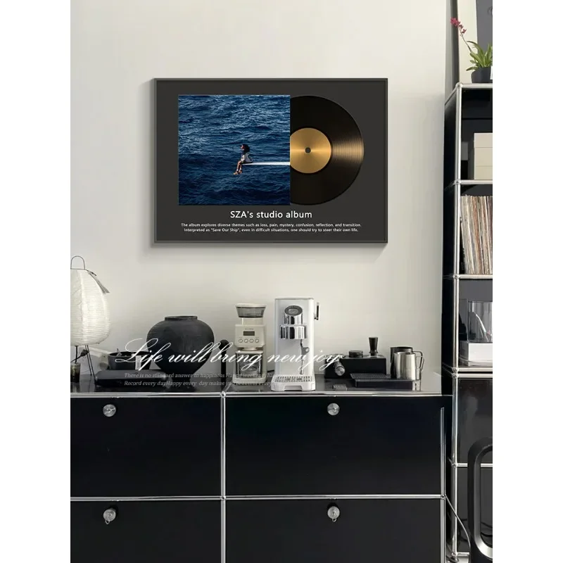 

2024 desktop painting vinyl record living room dining room painting bar high-end bedroom retro art decoration painting