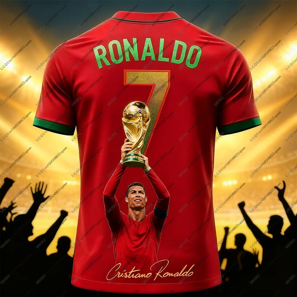 كرة القدم جيرسي المحملة الرجال طفل الذكور الأعلى تنفس الشارع الصبي الرياضة الكتابة على الجدران كريستيانو رونالدو 7 هدية أعلى كرة القدم عارضة تي شيرت