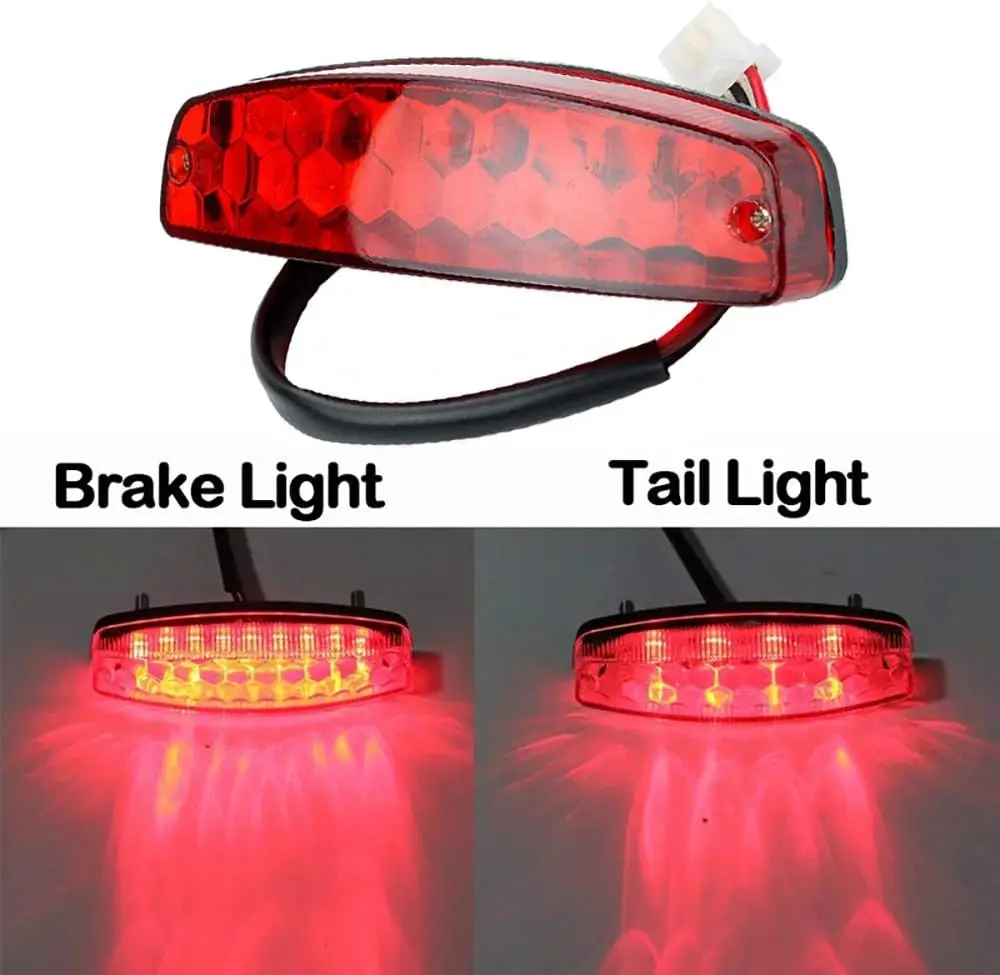 Brake Stop Light 12V 3 Wire License Taillight Red for ATV Off Road Motorcycle Signal Lamp Accessories Car Lights