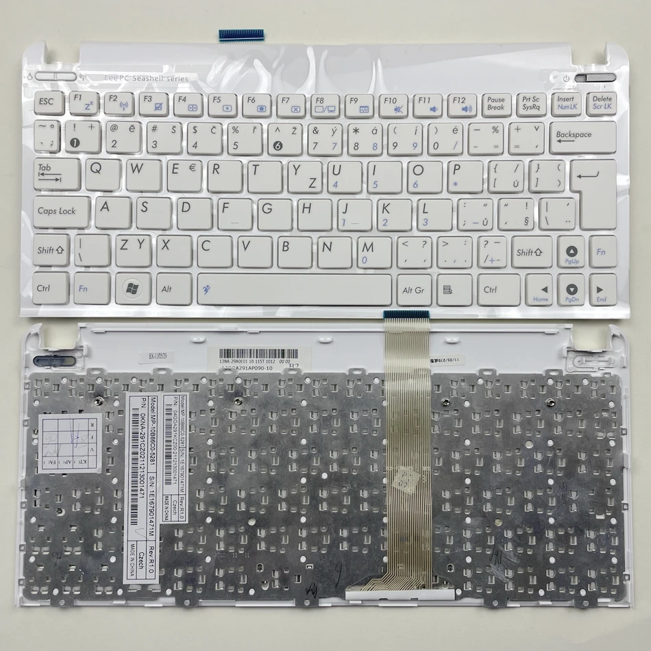 Чешская клавиатура для Asus Eee PC 1015 1015B 1015BX 1015PW 1015CX 1015PD 1011 1015PX с белой рамкой CZ