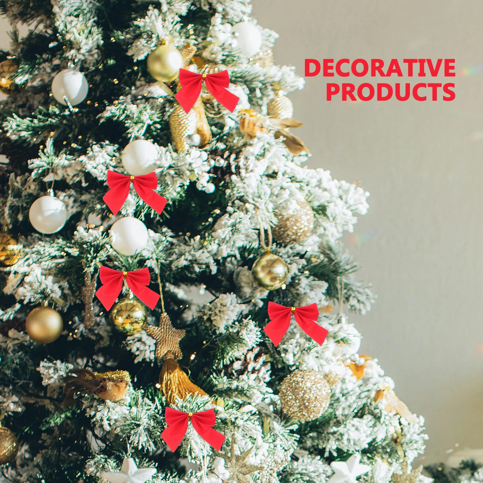 

12pcs Christmas Hanging Decorations Red 5X6Cm Bowknot Ornaments For Xmas Party Decor Festive Christmas Tree Hanging Decorations