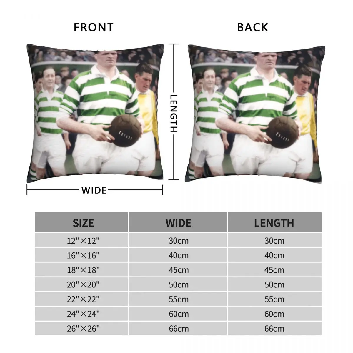 Jock Stein Leading Out Celtic Square Pillowcase Polyester Linen Velvet Creative Zip Decor Home Cushion Cover