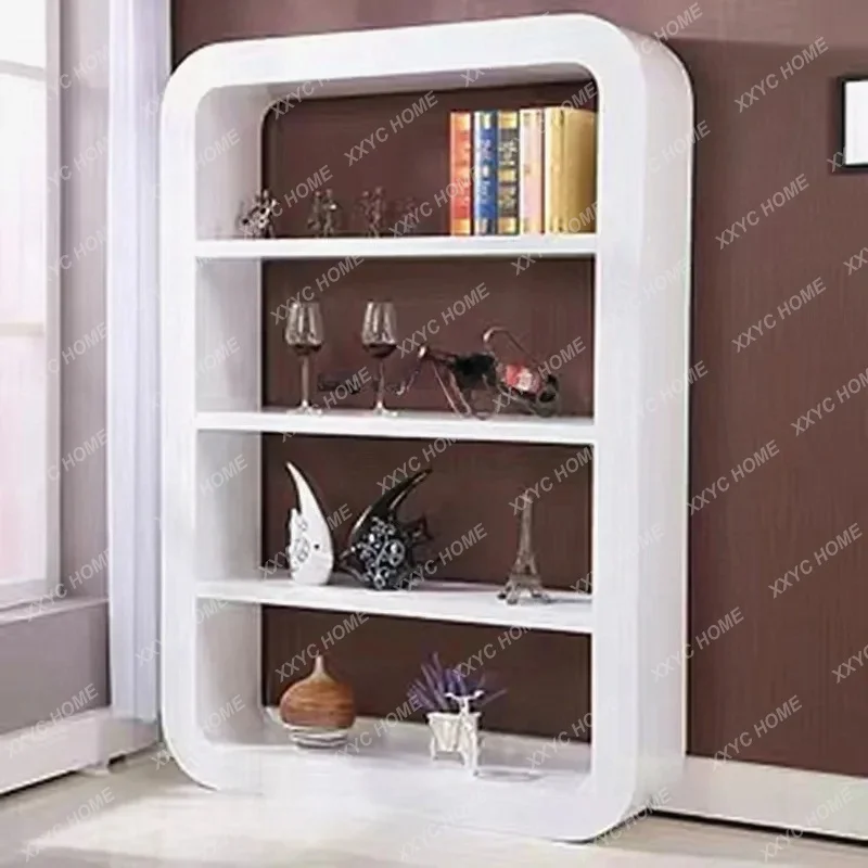 XX Hot sales  Painted bookcase bookshelf Modern simple household shelf Floor-to-ceiling ornament display cabinet