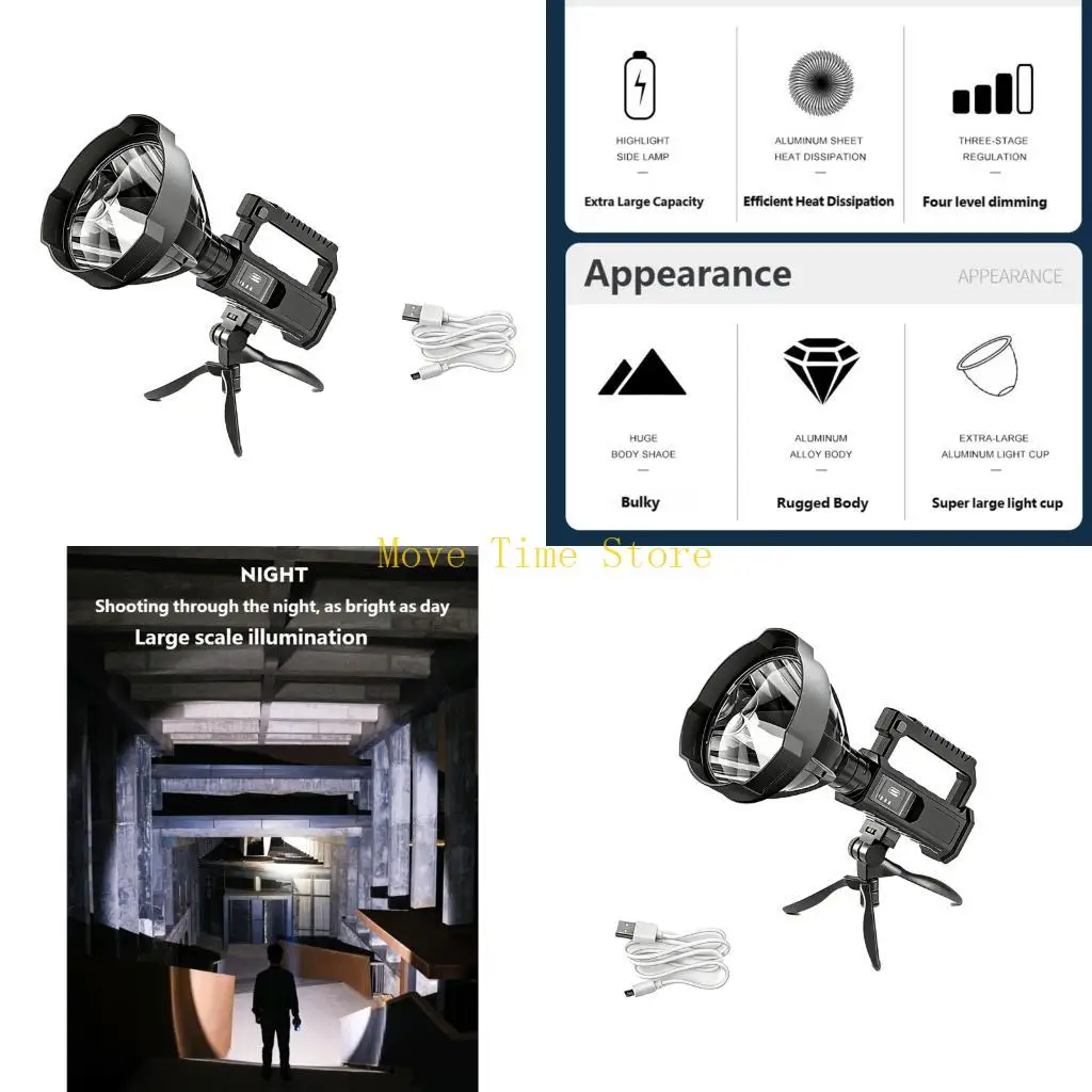 

92ME High Intensities Emergency Light Rechargeable Waterproof for Long Ranges Lighting in Camping Fishing Hiking