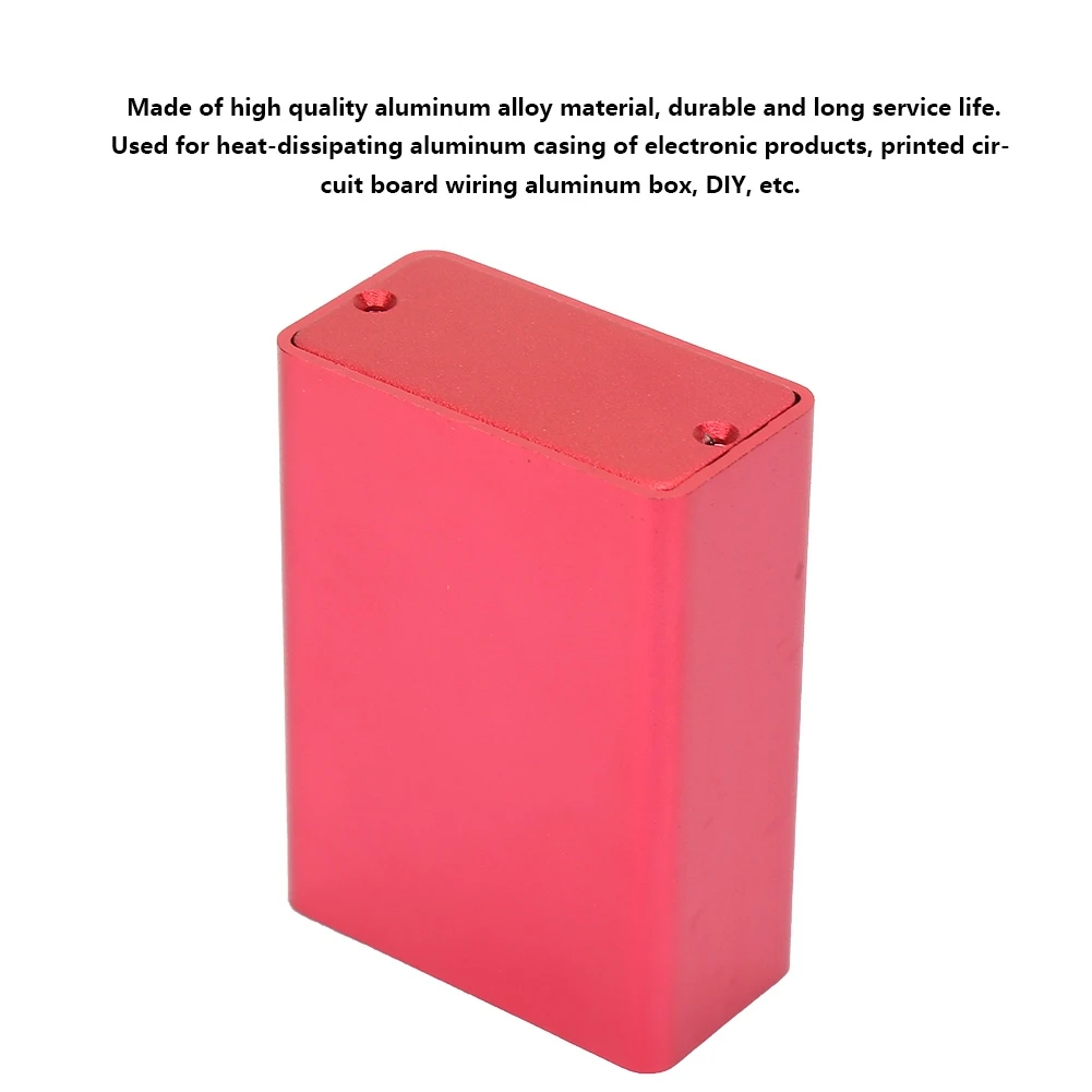 Aluminum Box DIY Aluminum Box Circuit Board Instrument Aluminum Cooling Box DIY Electronic Project Enclosure Case Frosted Red