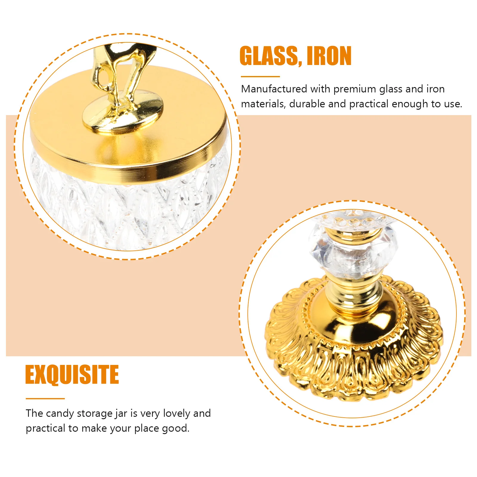 

Home Decor Candy Jar for Office Desk Small Jars Decorative with Lid Sweet Wedding Container Dish