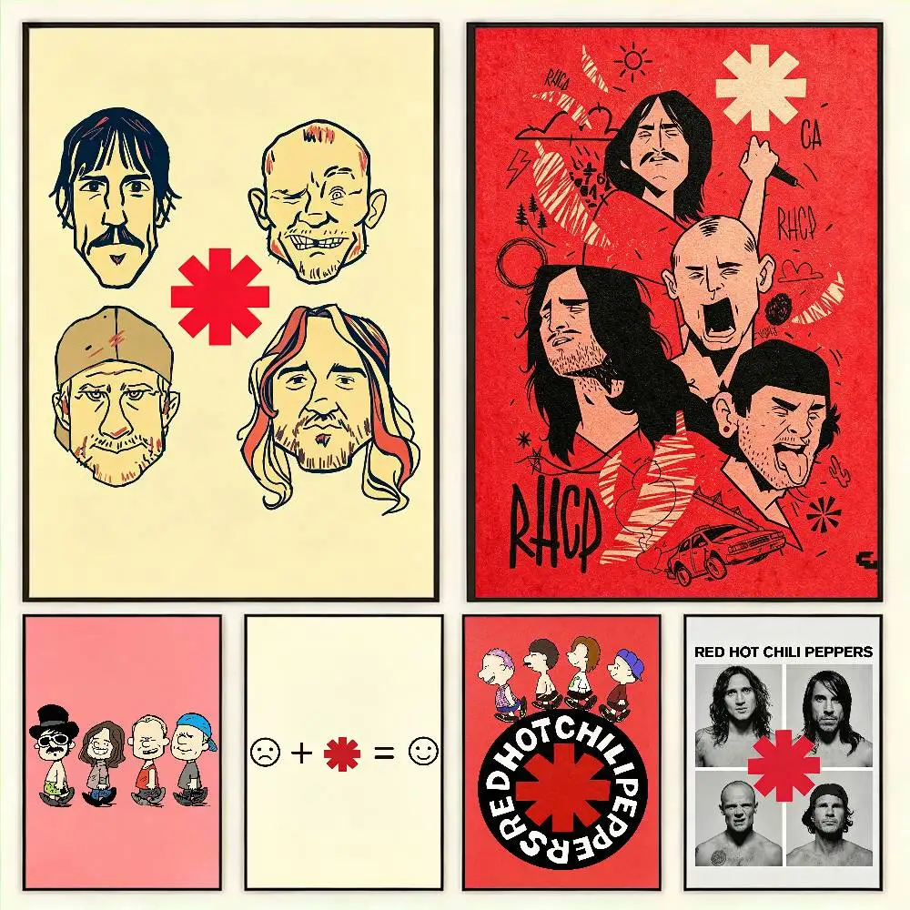 

Red Hot C-Chili Peppers Band Poster Versatile HD Waterproof Wall Art Self-Adhesive Decor for Any Space Ideal Gift
