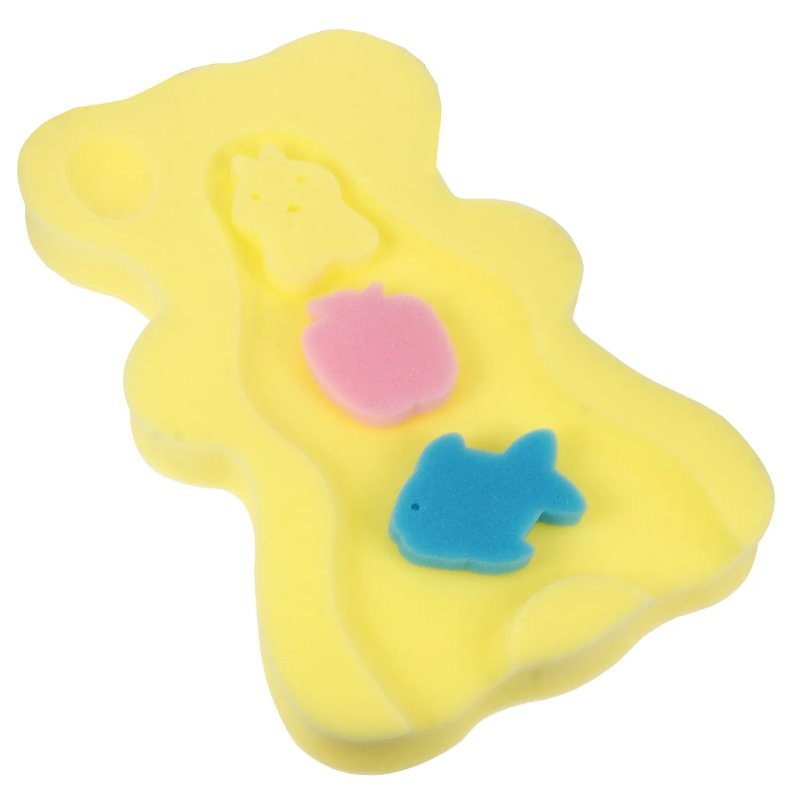 

Infant Bath Cushion Made of Breathable Drying Sponge for Baby Bath Tub Sink Use Lightweight Easy Storage Bear Shape Non-Slip