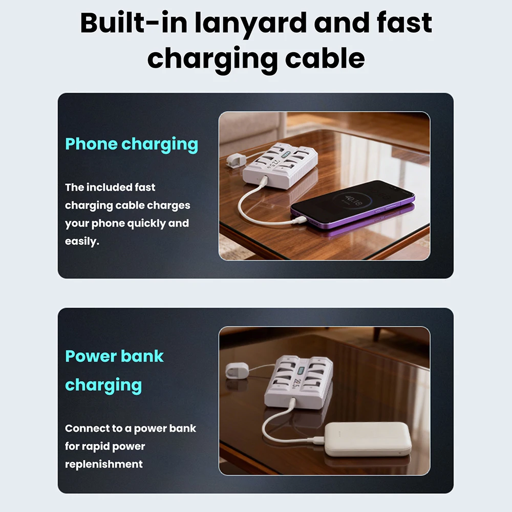 2x 21700 Akku-Powerbank DIY-Gehäuse 22,5W Typ-C Schnellladung Dual-Modus Niedrigstrom-Akkubox Hochkapazitäts-Powerbank – Detail 8
