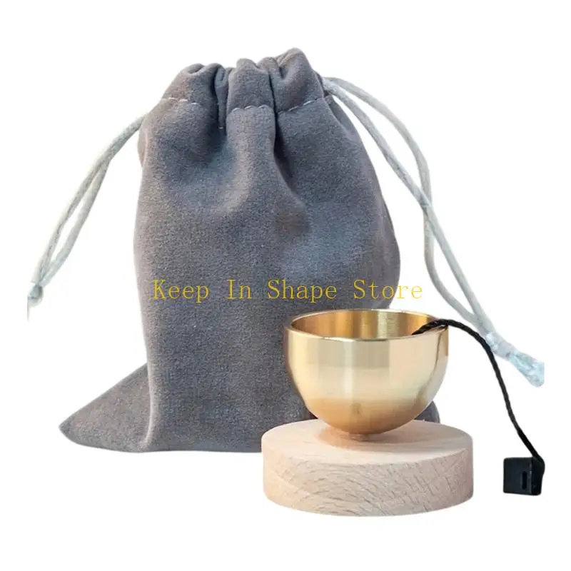 U1JC bol chantant en métal avec Base en bois, bol sonore méditation, outil Relaxation pour pratique pleine facile