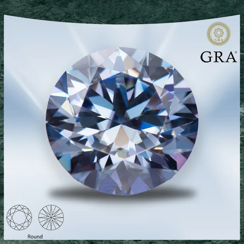 

Moissanite Stone Lavender Colour Round Cut VVS1 with GRA Certificate for Gemstone Charms Beads Advanced Jewelry Making Materials