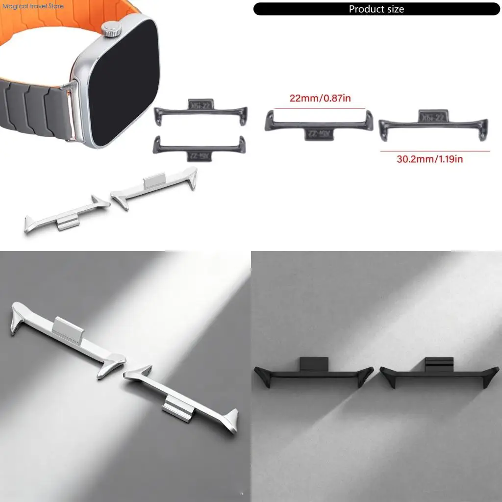 N2UB 2pcs Premium Smartwatch Connectors Adapters 22mm Diameter Rustproof For Watch