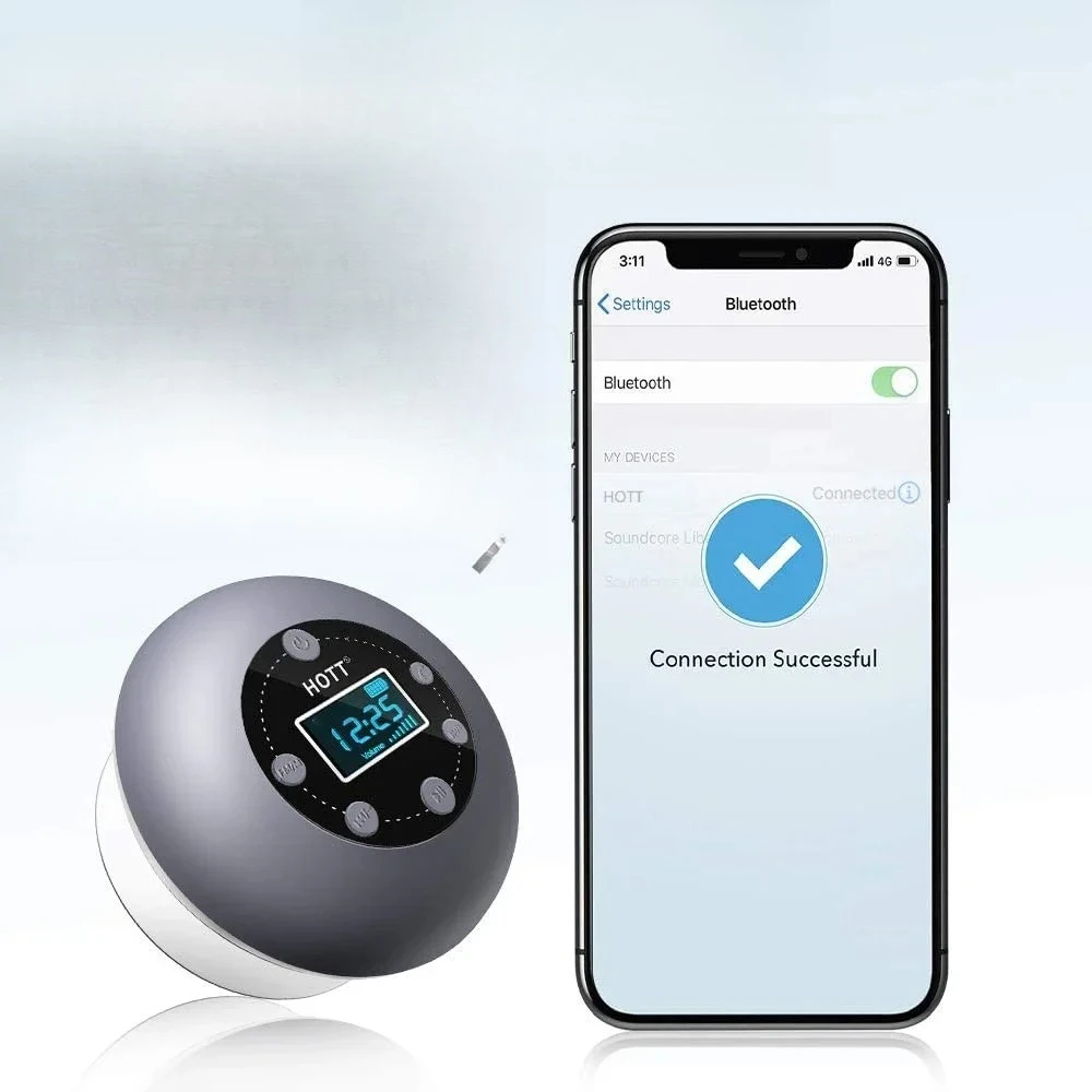 

#Shower Radio Wireless Bluetooth Speaker Portable Bathroom Speaker Outdoor Music Player Hands Free Call FM LCD Display