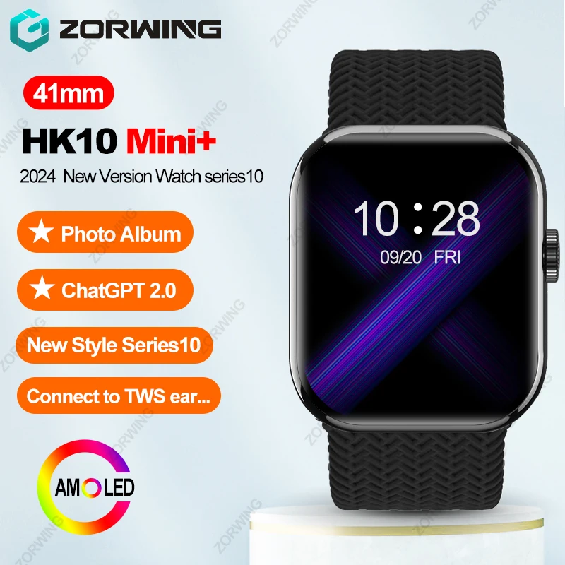 

HK10 Mini+ AMOLED Smart Watch 41mm Women Sport Watch Series10 NFC Compass ChatGPT 1GB Gesture Control Smartwatch for Android IOS