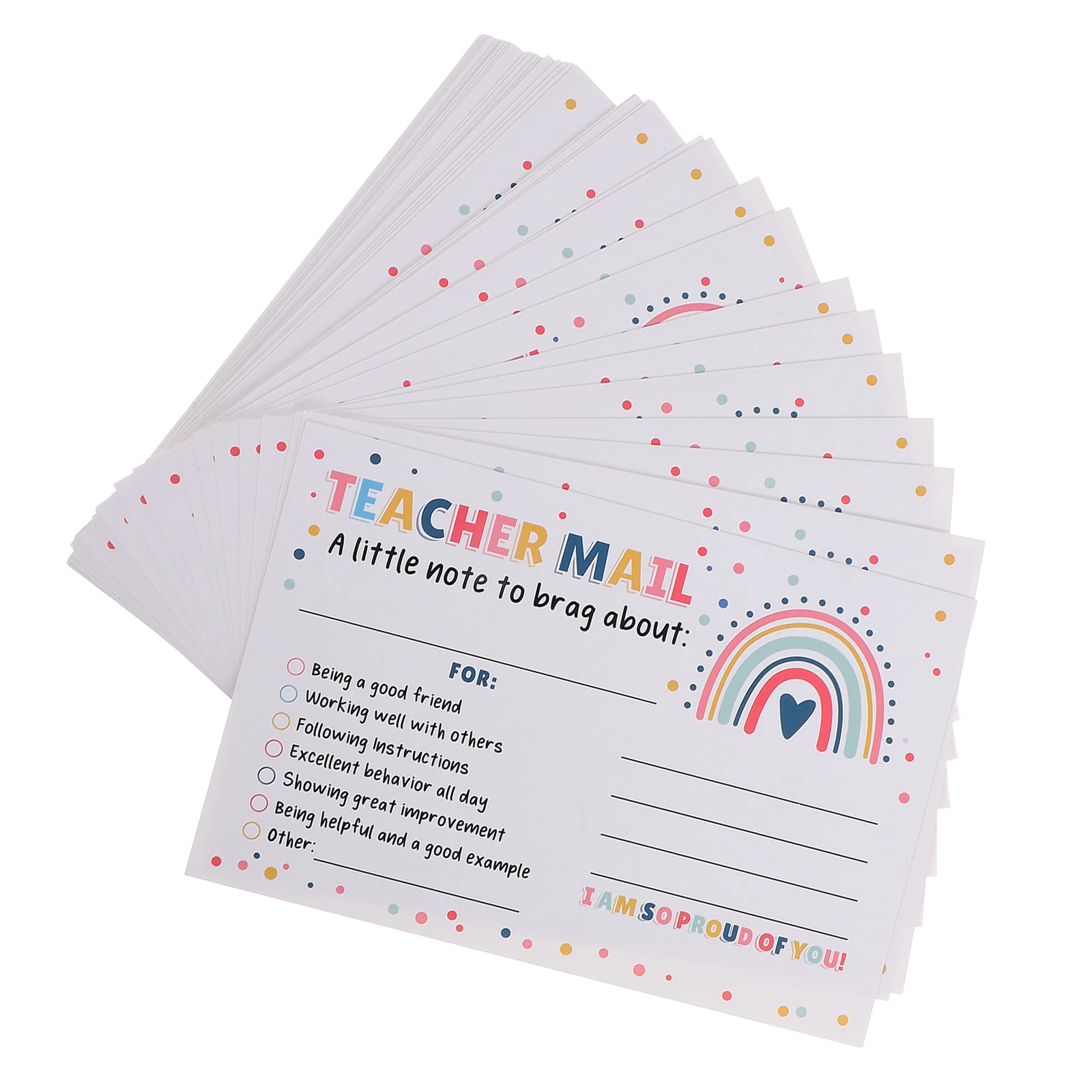 

50Pcs Colorful Classroom Incentive Cards Teacher Mail To Parents Good Behavior Rewards For Preschool Kindergarten Elementary