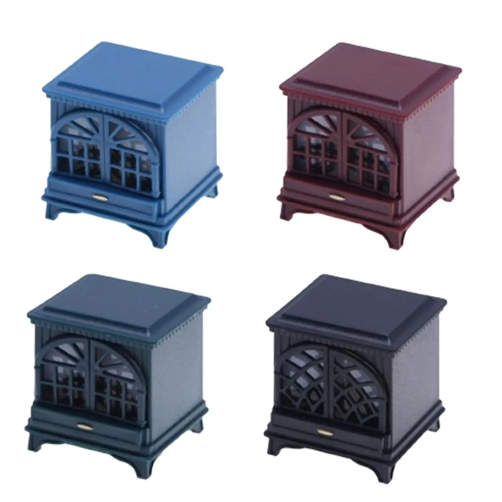 1:12 Dollhouse Fireplace with LED Light Mini Fireplace for Dollhouse Diorama