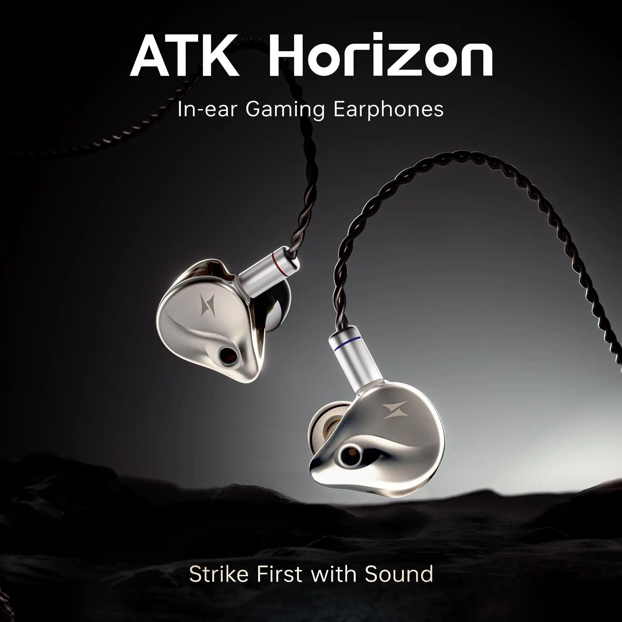 ATK Horizon 게이밍 인이어 이어폰 10mm 드라이버 HiFi 베이스 이어폰 0.78-2핀 분리형 케이블 ENC 마이크 FPS e스포츠 게이머용
