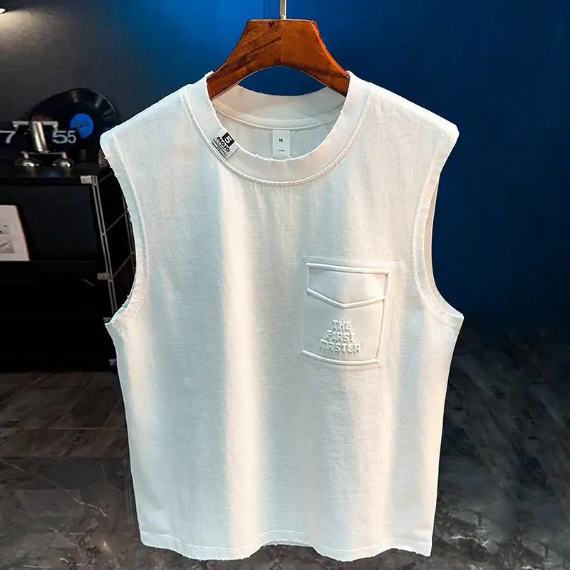 

2025 Summer New Tank Top Men's Fitness Outdoor Clothing Versatile Loose Trendy Sleeveless Sports Top