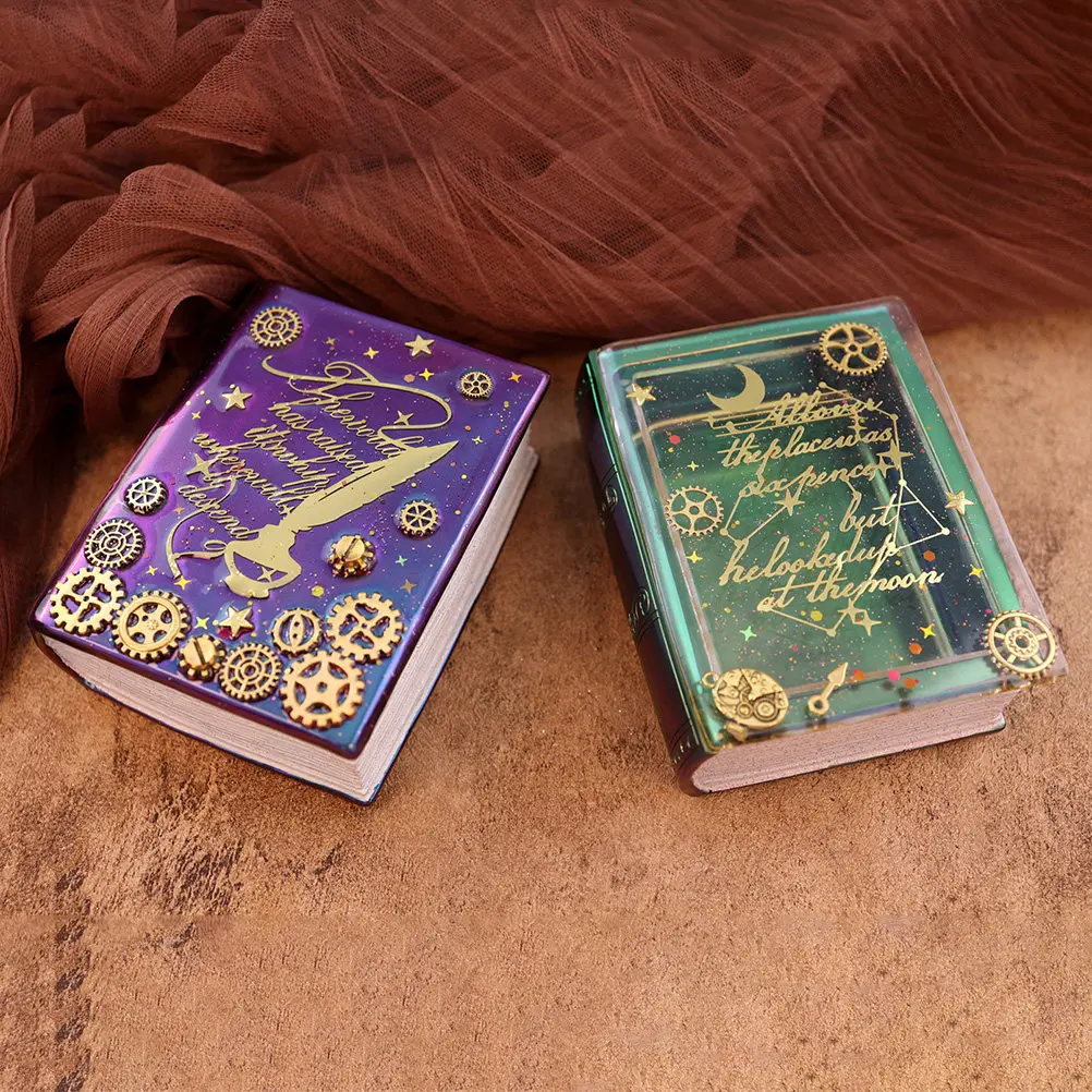 

Набор из 1 формы для литья из эпоксидной смолы в форме книги, силиконовая, гибкая, антипригарная, для изготовления шкатулок для украшений и поделок своими руками