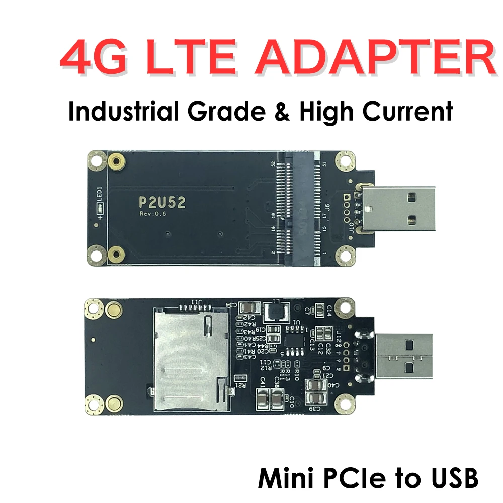 4G LTE Industrial Mini PCIe to USB Adapter W/SIM Card Slot For WWAN/LTE 3G/4G Wireless Module