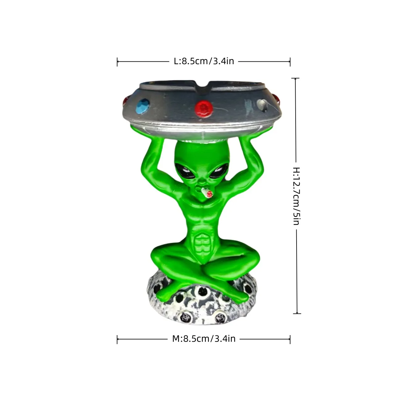 Decoration tabletop ashtray resin secret Alien Container Retro Vintage Home Office Bar Ornament Crafts Man smoking accessories
