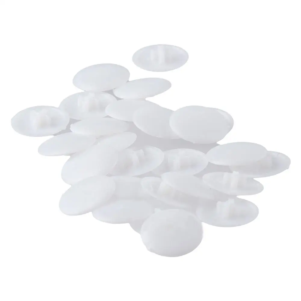 100 PCS 17mm Plastic Nuts Bolts Covers White Exterior Protective Caps Eccentric Wheel Decorative Cover Screws Head
