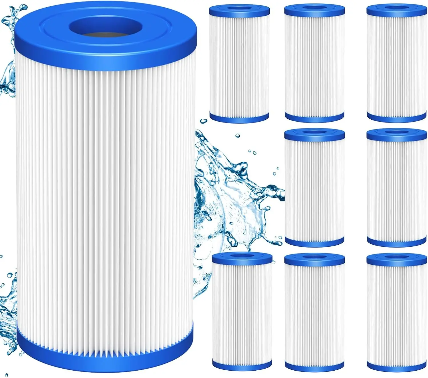 

Набор из 8 фильтрующих картриджей для воды, 20 микрон, для холодных ванн, ледяных купелей, чиллеров и систем под раковину