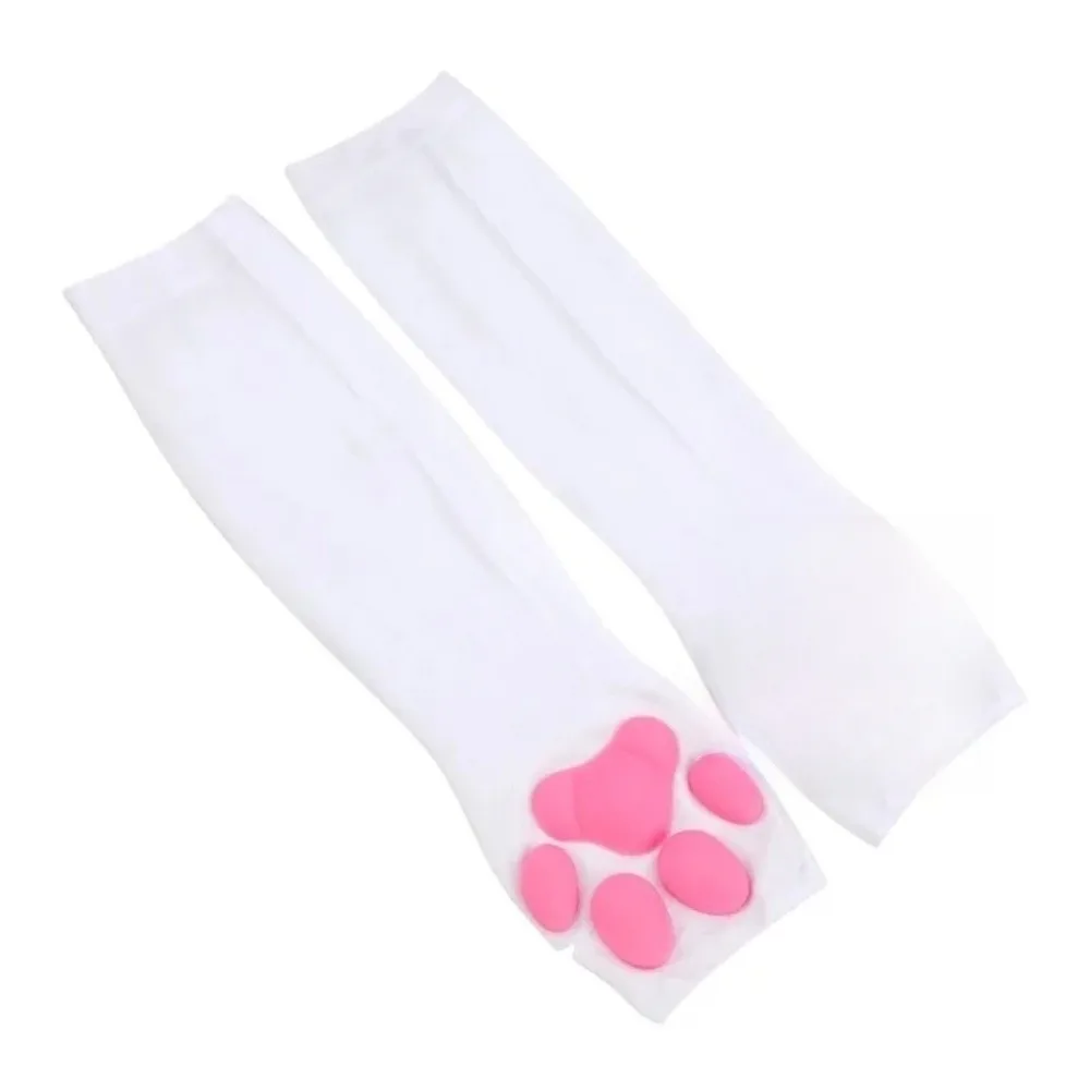 

Ice Silk 3D Cat Claw Sunscreen Sleeves UV Protection Quick-drying Cooling Sleeves Cover Sweat-absorbent Silicone Pads