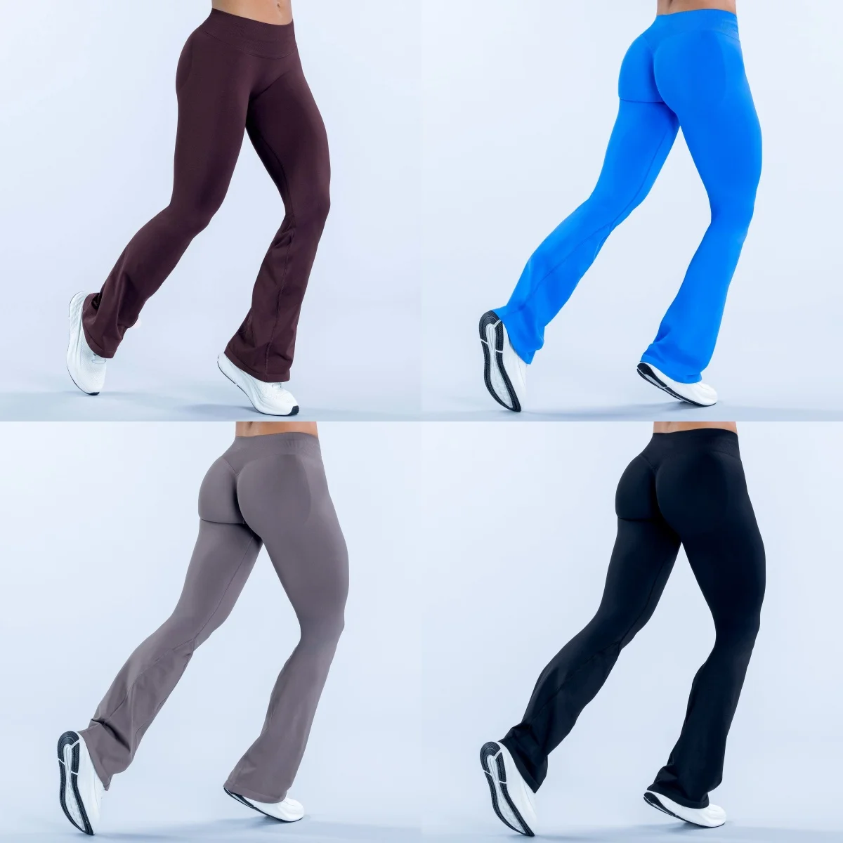 Seamless Flared Leggings for Women - High Waisted Tummy Control Bootcut Yoga Pants, Butt Lifting Gym Fitness Trousers