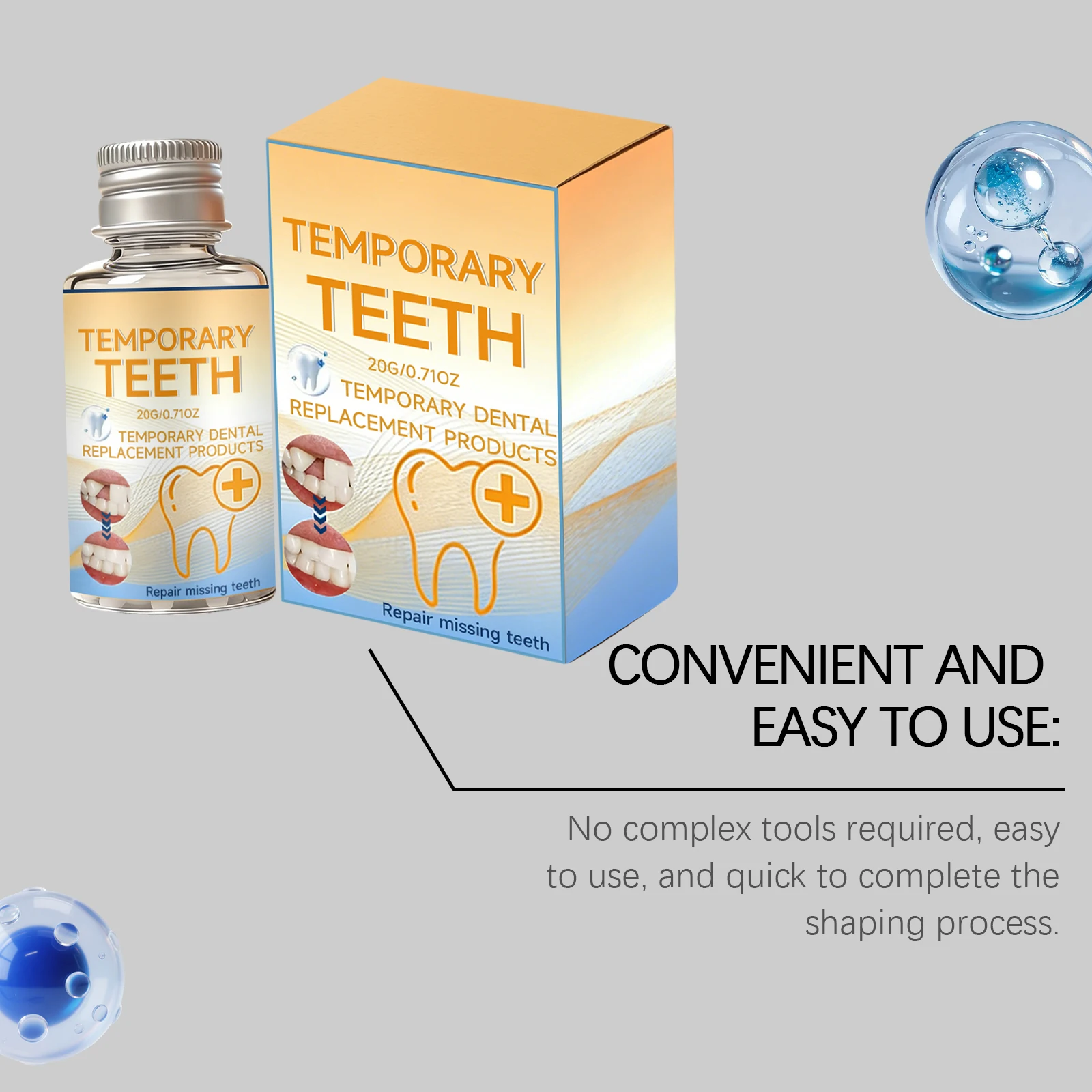 Temporary Shaping Dental Gum, Daily Smile Beauty Tool, Convenient Teeth Repair, Comfortable & Natural Fit Dental Adhesive