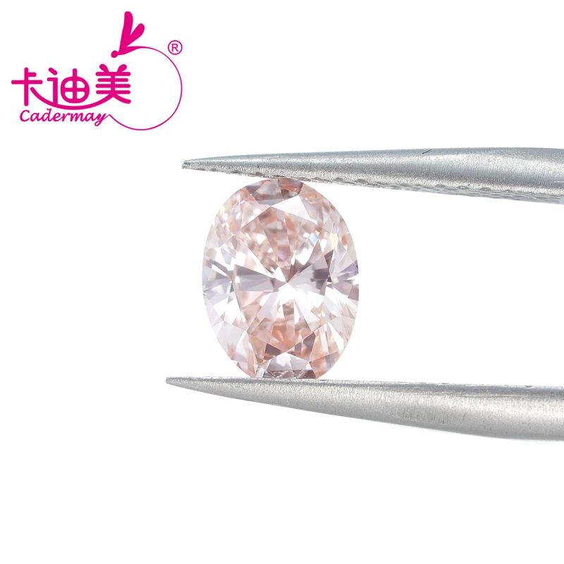 CADERMAY Oval Shape EX Cut Fancy Pink Color VS1 Clarity CVD Lab Grown Diamond Loose Stone Gemstone For Jewelry Making