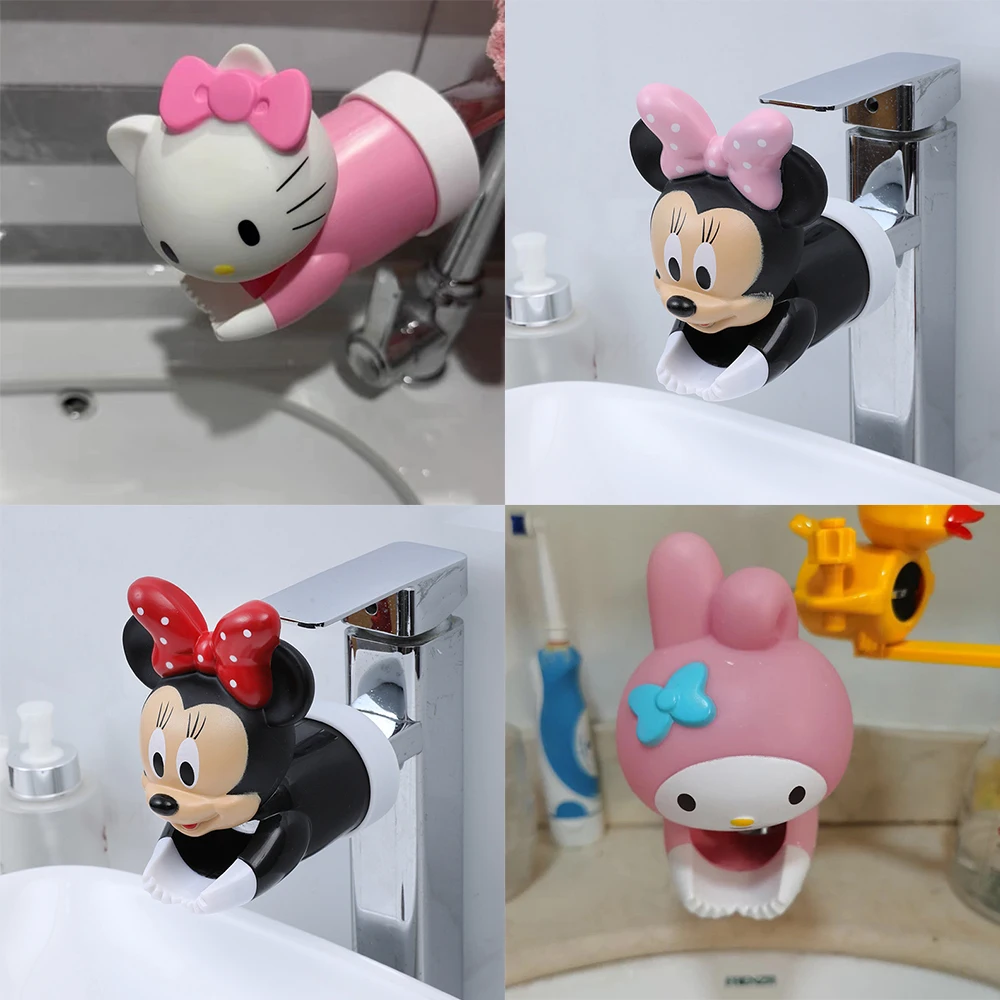 Anime Cartoon Animation Cute Kawaii Mickey Mouse Minnie Kuromi Faucet Stretcher Splashproof Bathroom Decoration