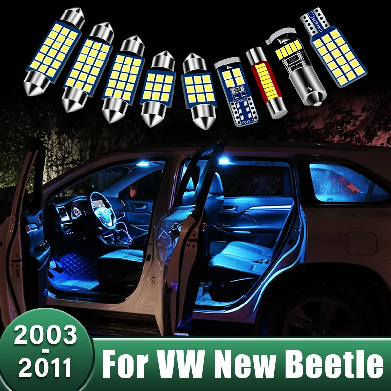 4pcs Car Interior LED Trunk Light Dome Decoration Lamp For Volkswagen VW New Beetle 2003 2004 2005 2006 2007 2008 2009 2010 2011