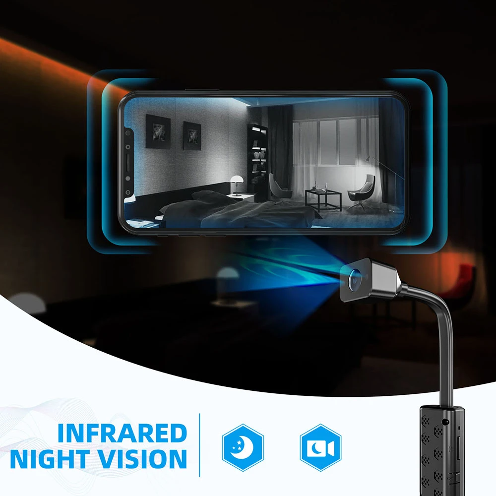 Mini telecamera HD 4K con obiettivo da 120 gradi Visione notturna grandangolare Telecamera IP Wifi Videoregistratore Protezione di sicurezza Sorveglianza