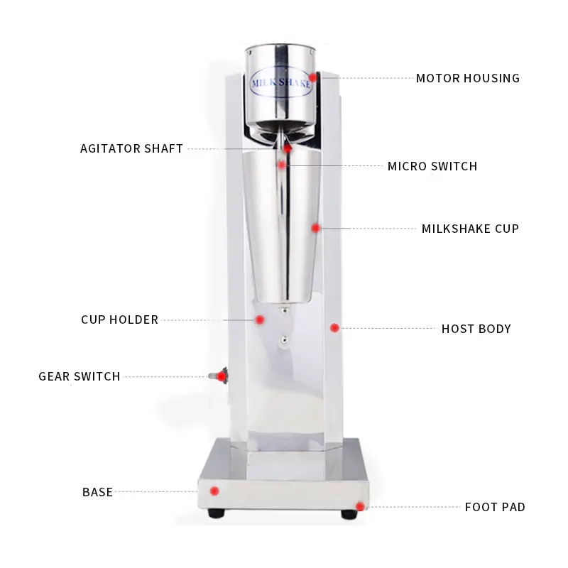 Single Head Milkshake Machine Snowstorm Machine Milk Tea Shop Electric Milk Foamer Commercial Milk Tea Blender