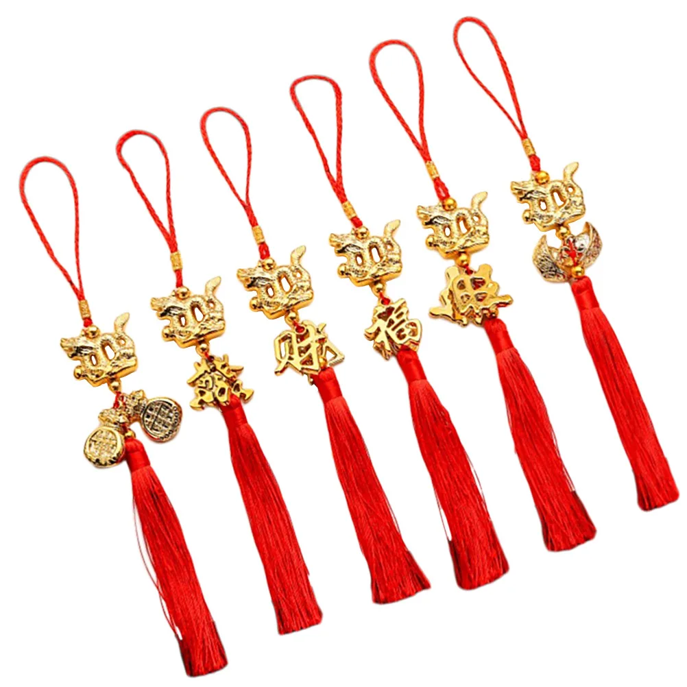 

6Pcs Festival Pendant Chinese New Year Hanging Decor for Door Window Car Tree Home Office Wall Interior Decorative Ornament Set