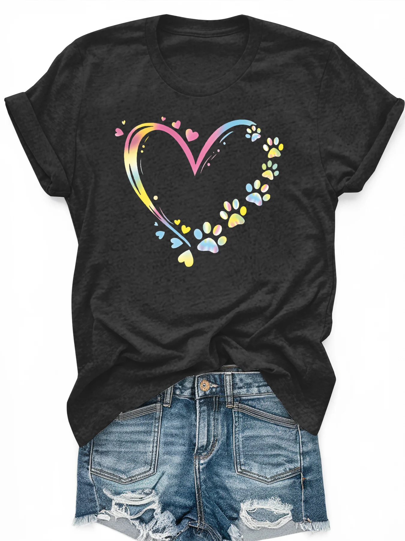 

Женская футболка с короткими рукавами и принтом размера PLUS, свободная и повседневная, мягкая, удобная и дышащая, для занятий спортом на открытом воздухе